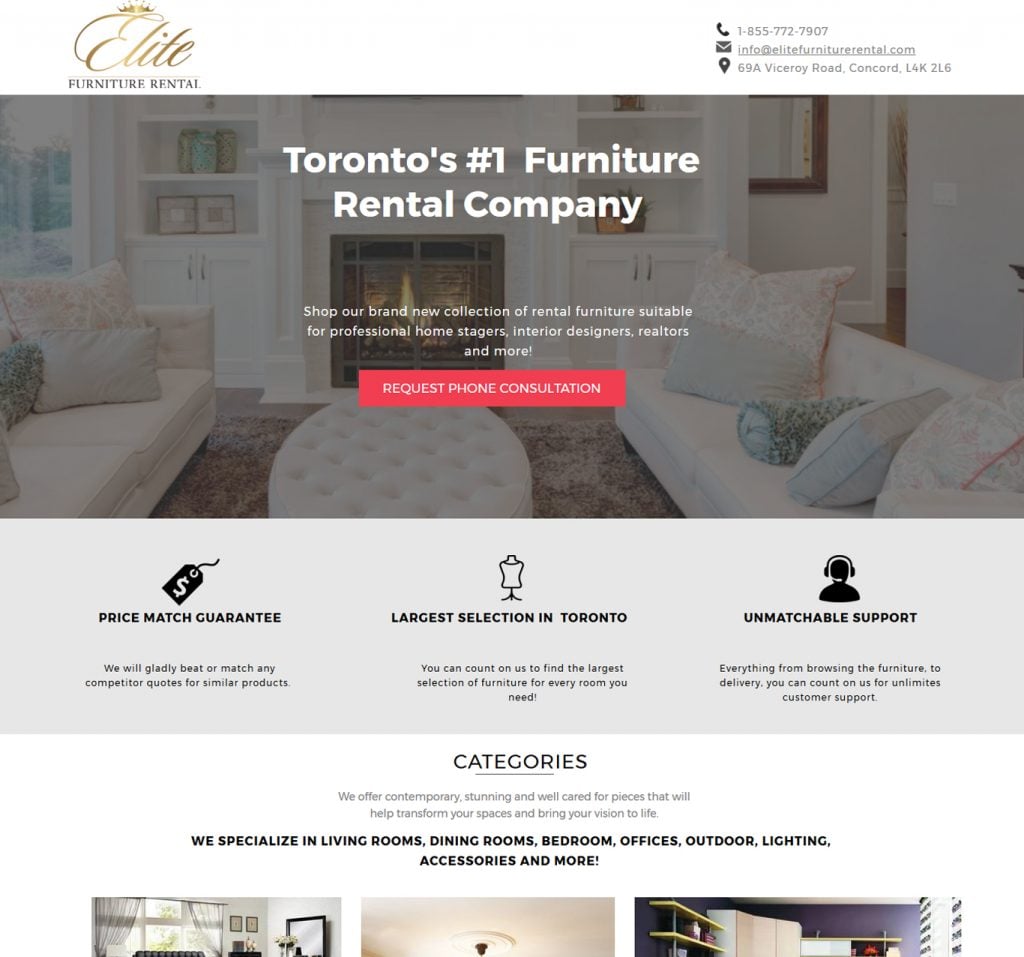 Elite Furniture Rental Portfolio