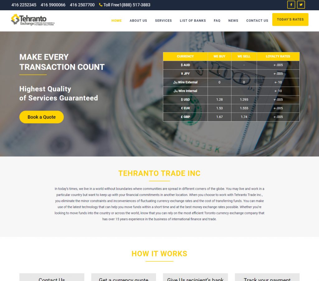 "Mrkt360 Portfolio of Tehranto Trade Inc Business"