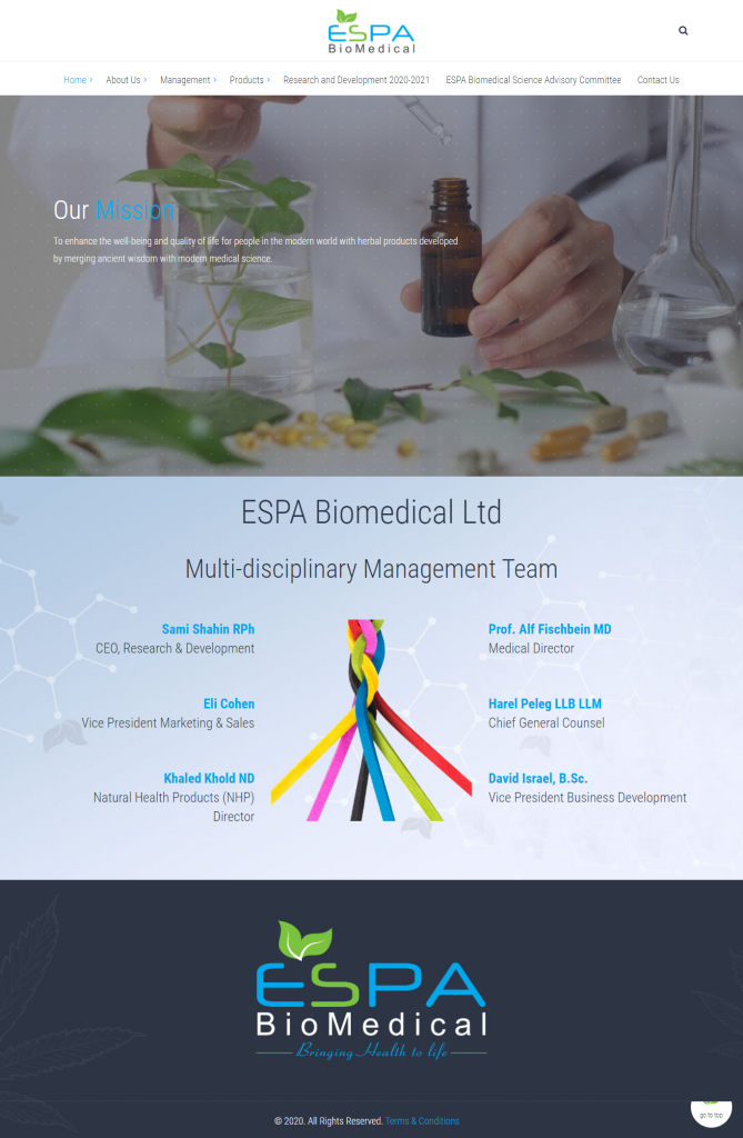 Portfolio of ESPA Biomedical by Mrkt360