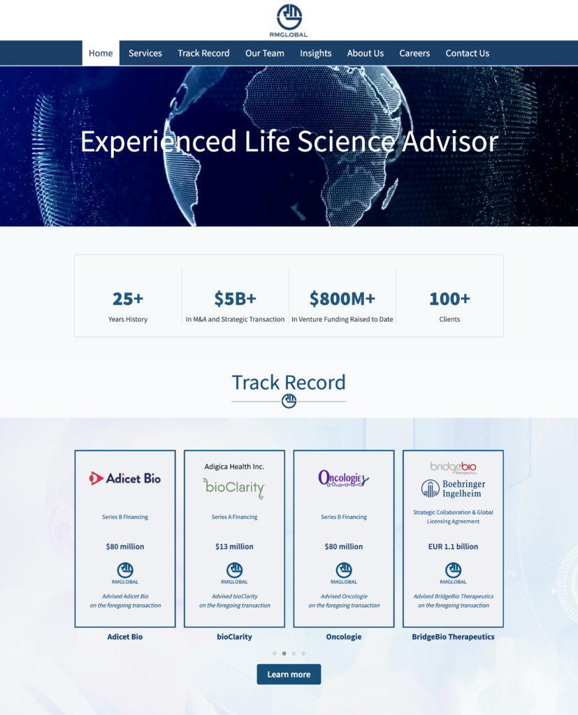 RMGlobal Healthcare Investment, Advisory, and Banking Fund – Mrkt360 Portfolio