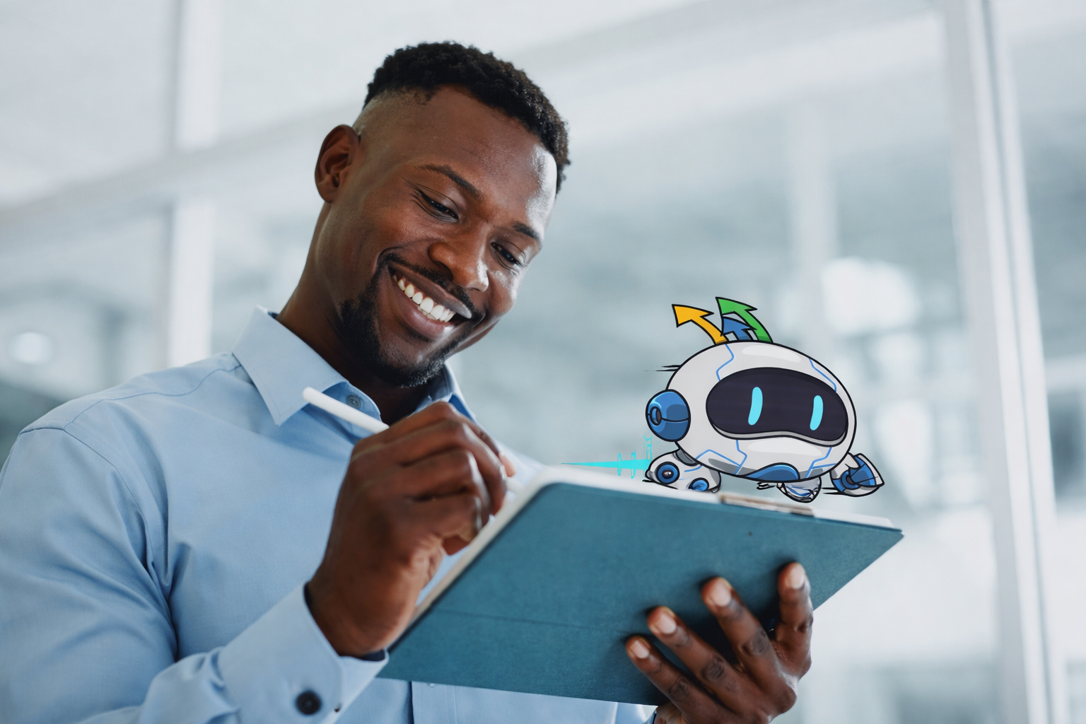 Man with GoHighLevel Mascot