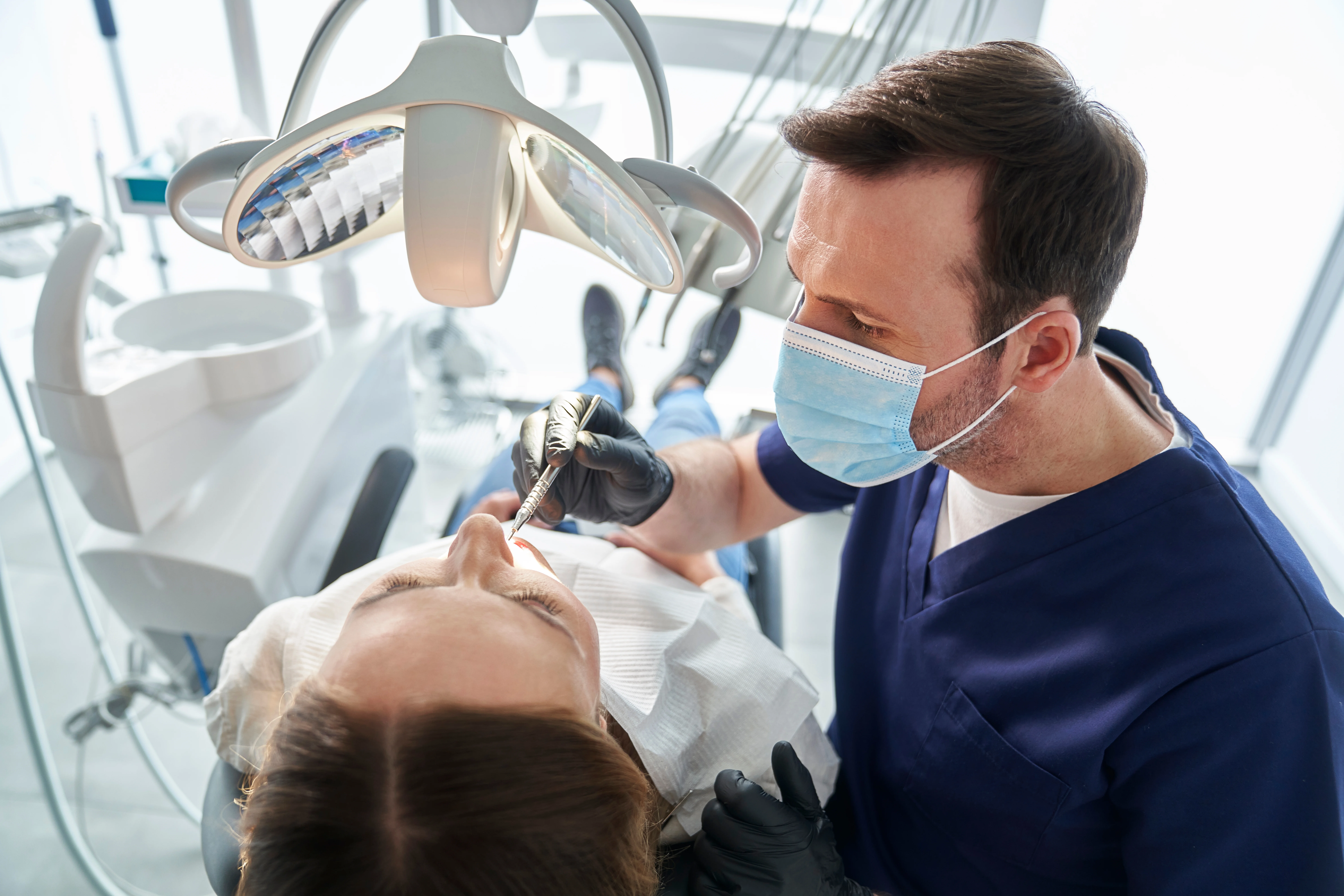 Woman having a visit at the dentist