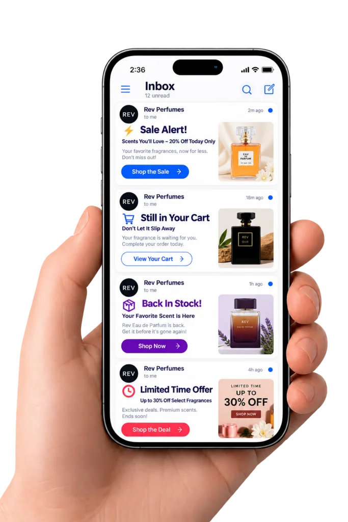 Email Notifications on Mobile Screen