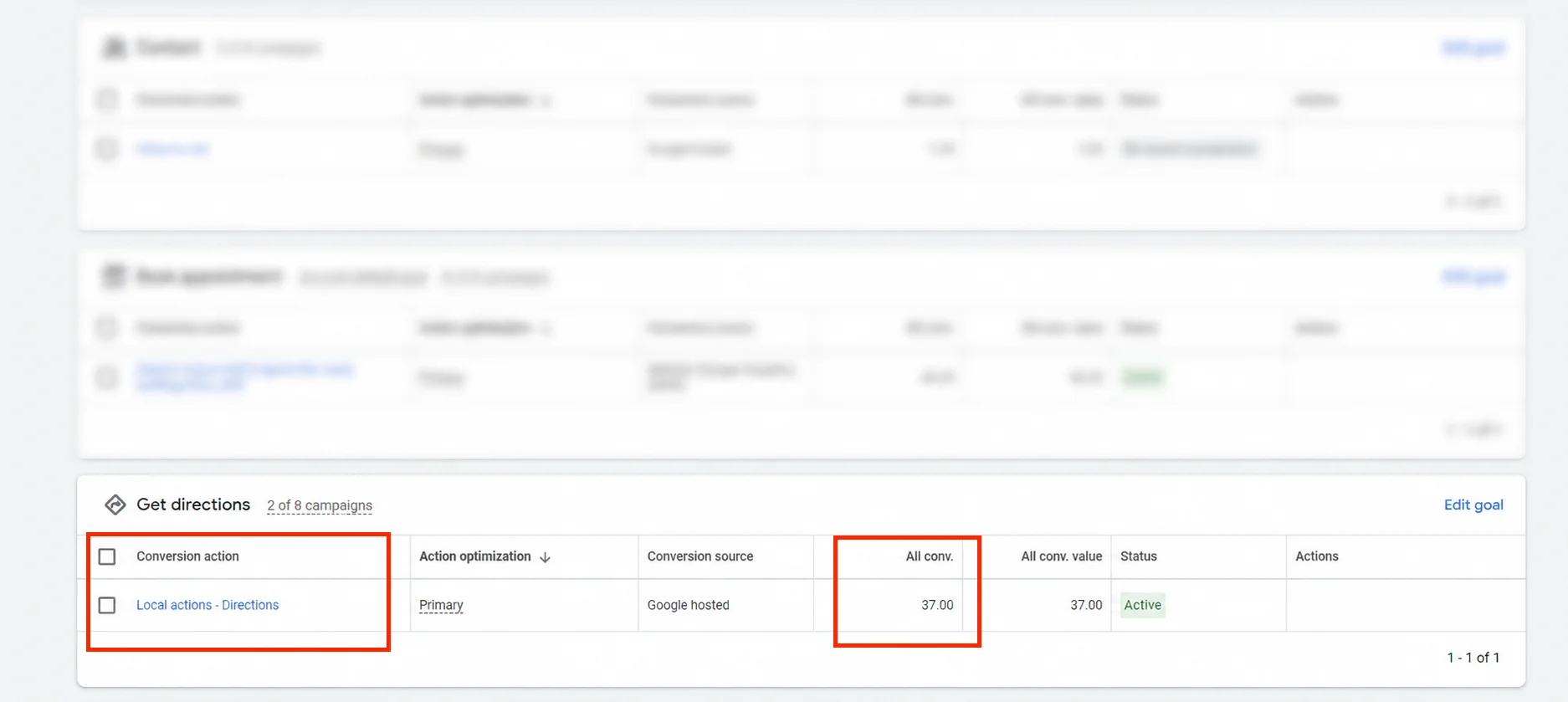 Google Ads Conversion Dashboard Direction Requests