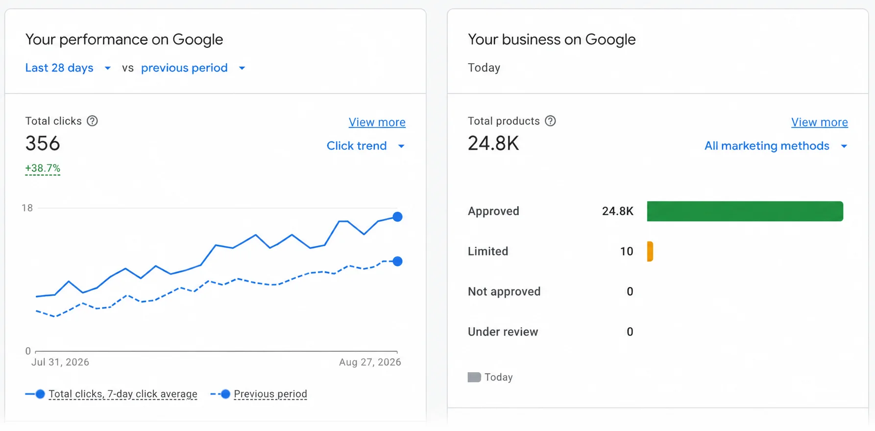 Google Merchant Center Report Preview