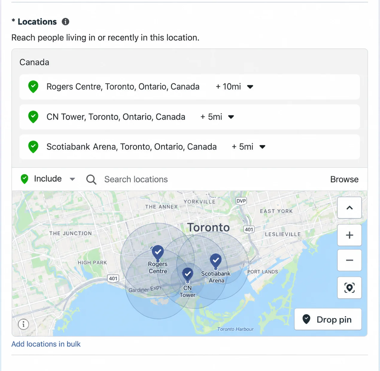 Location Targeting Map