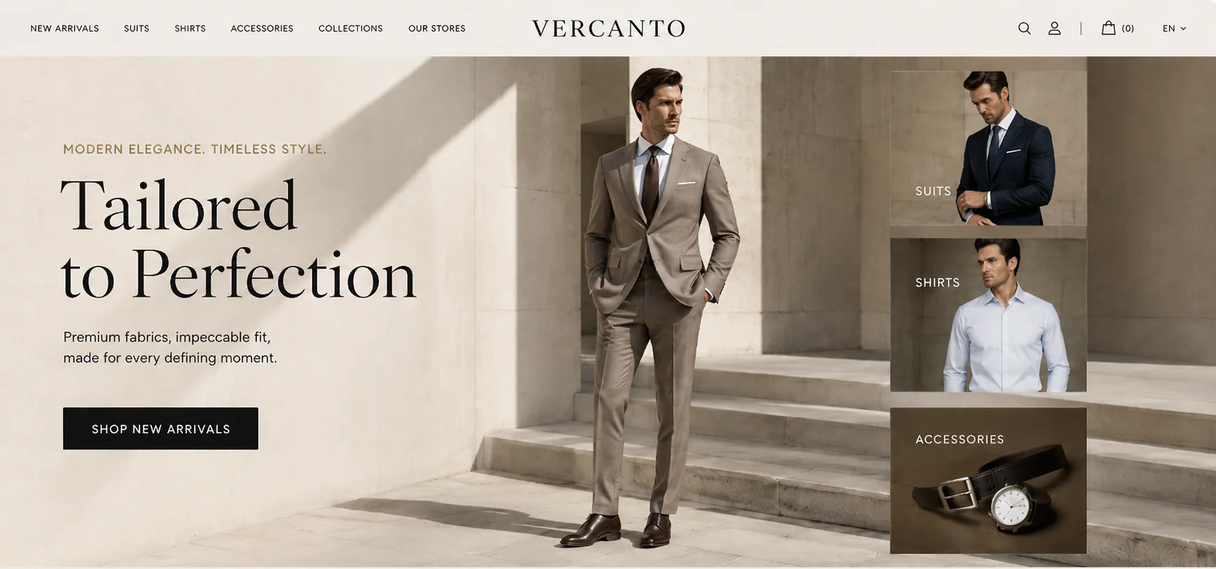 Luxury Men's Clothing Website