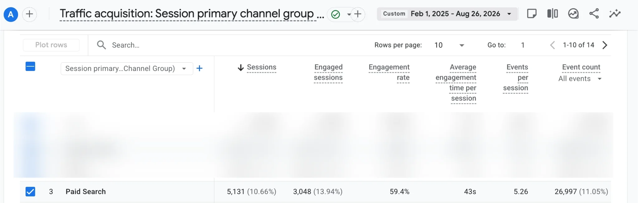 Paid Search Sessions on Google Analytics
