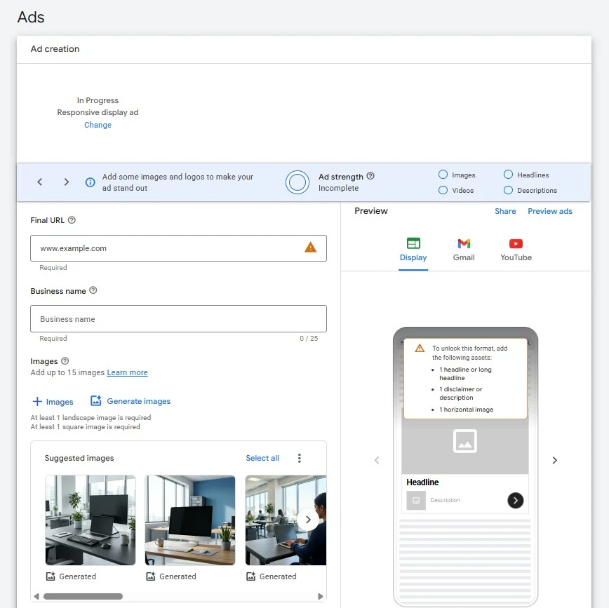Choose the ad format for your campaign